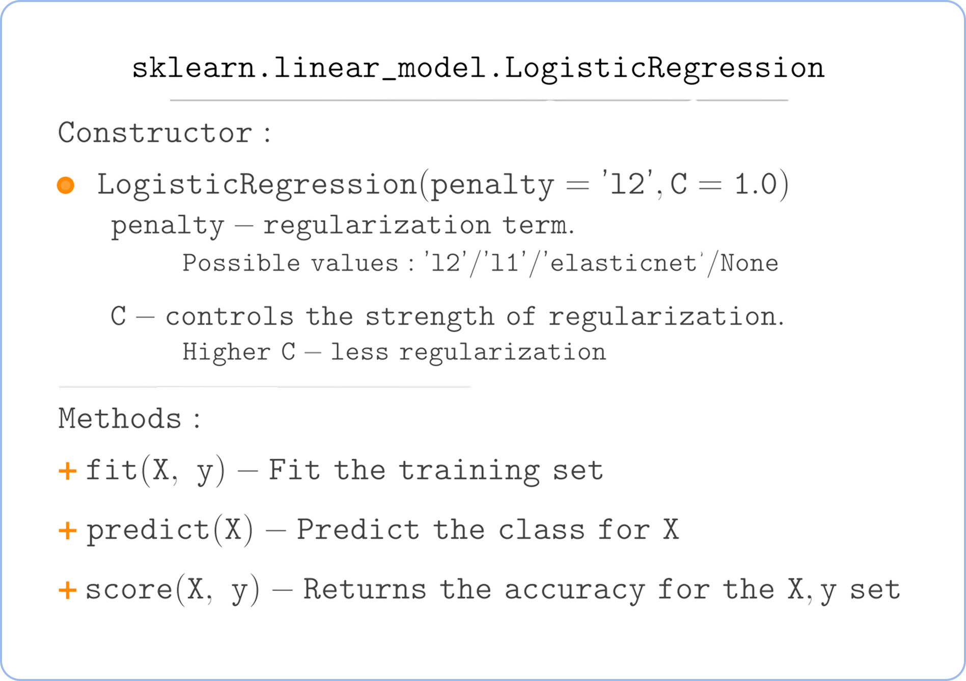 Clase LogisticRegression