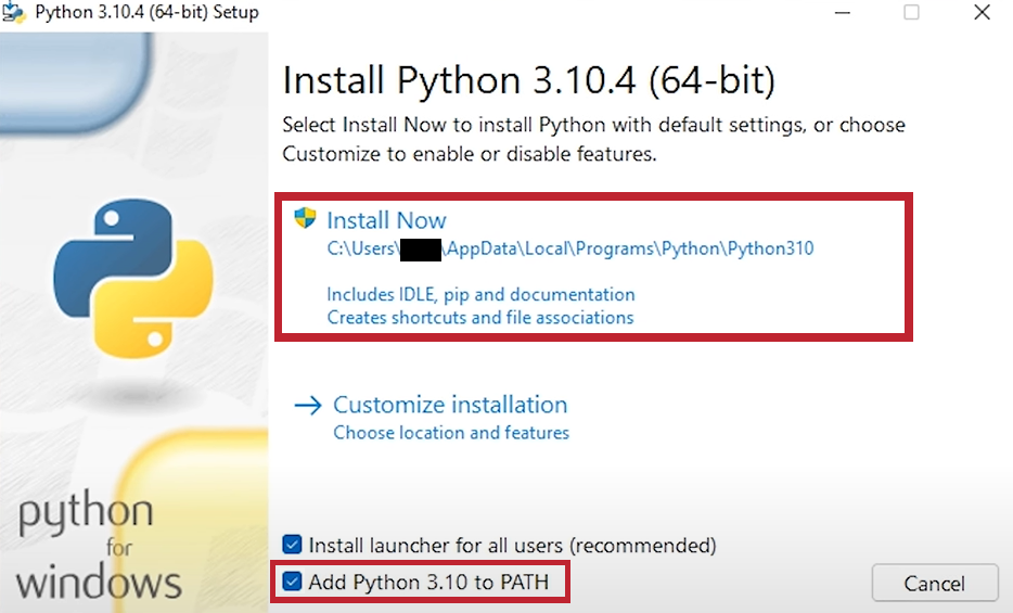 Run Python through the console on Windows