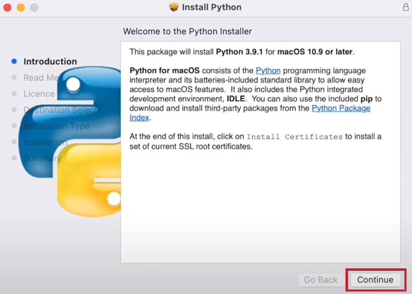 Install Python for macOS