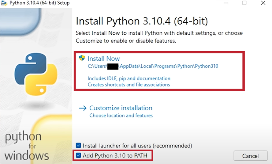 Install Python for Windows