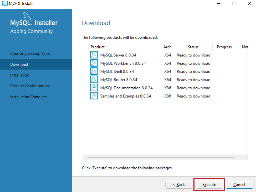 Installation MySQL for Windows