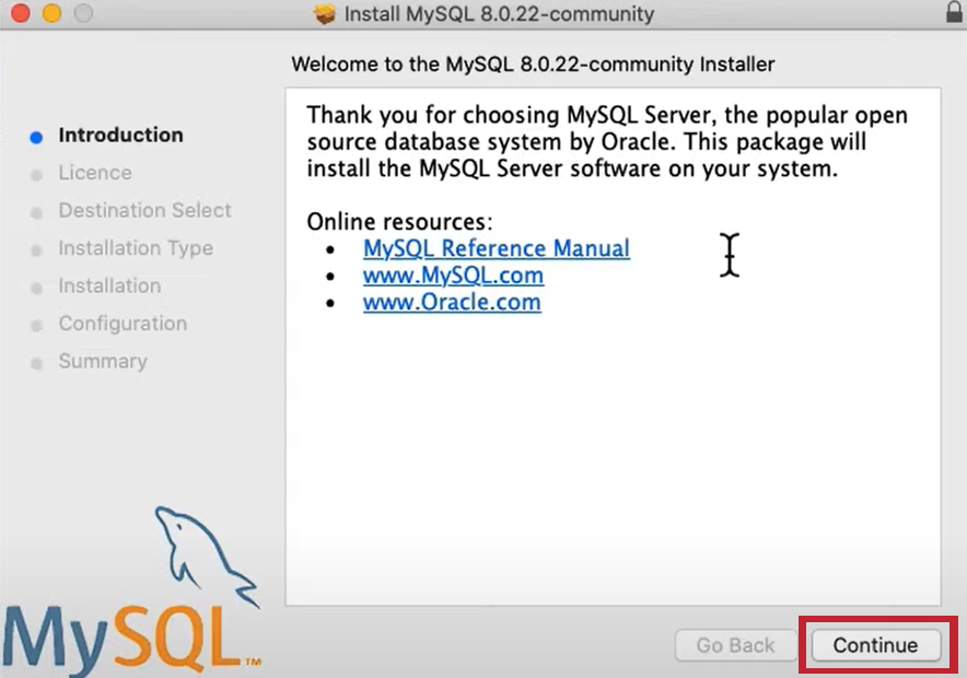 Installation MySQL for macOS